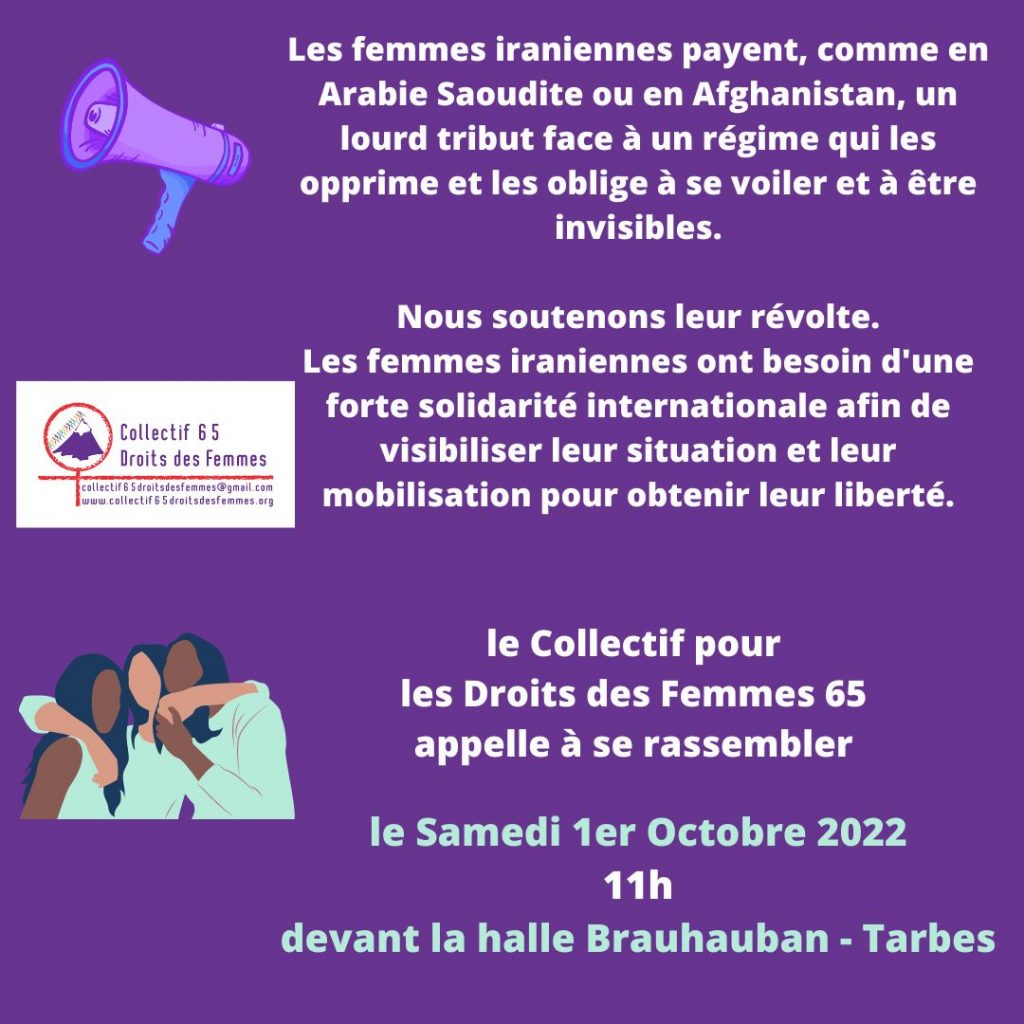 Visuel CDDF 65 1er Octobre 2022 Soutien femmes iraniennes